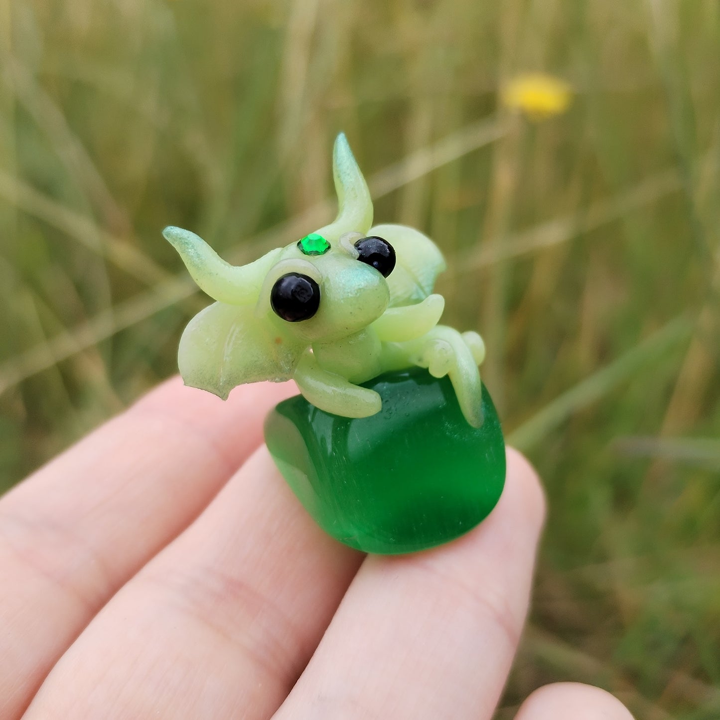 Green Cat Eye Crystal Dragon