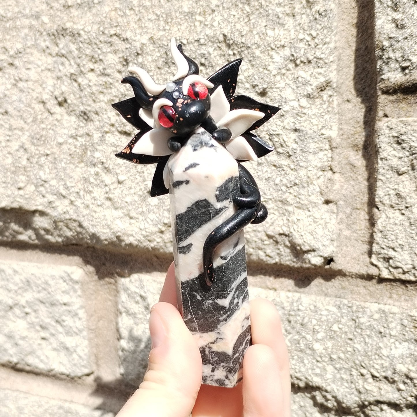 Pink Zebra Jasper Tower Fairy Crystal Dragon