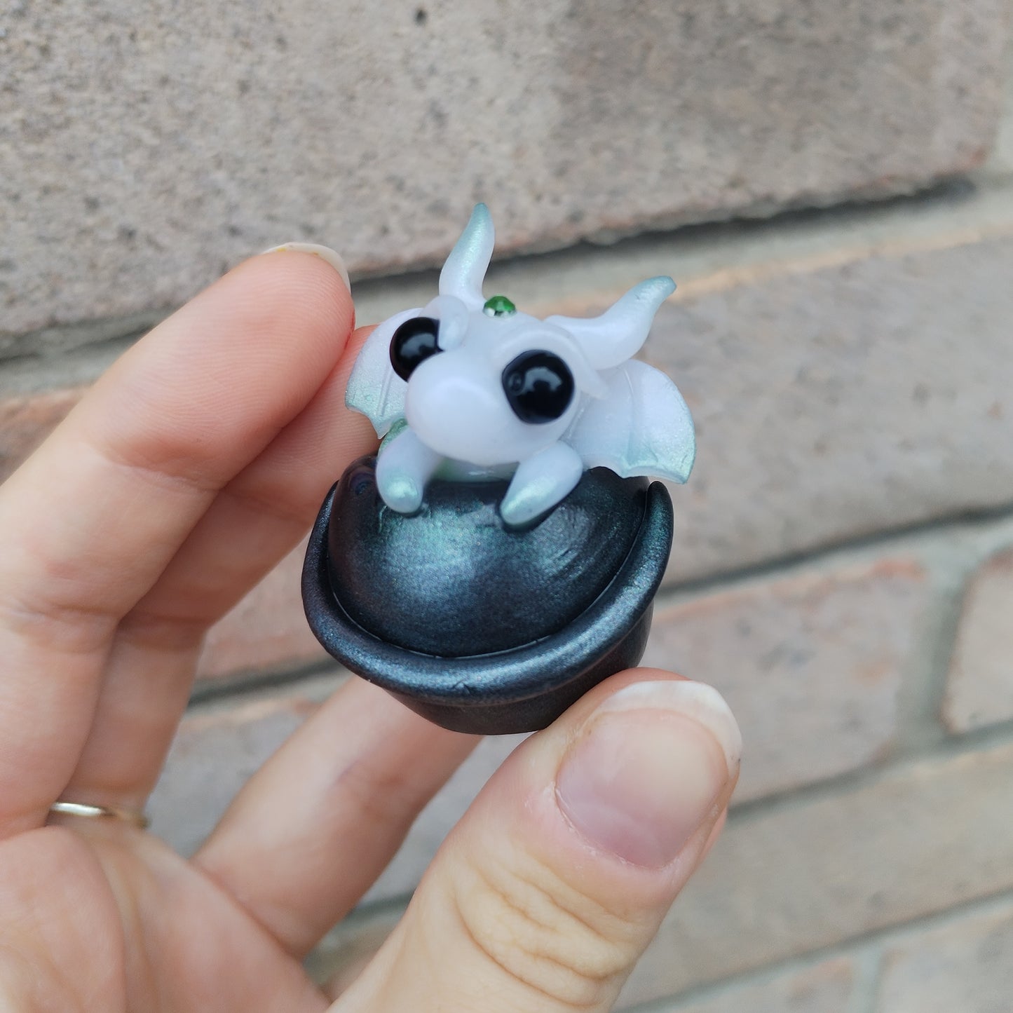 Green Flourite Cauldron Crystal Dragon