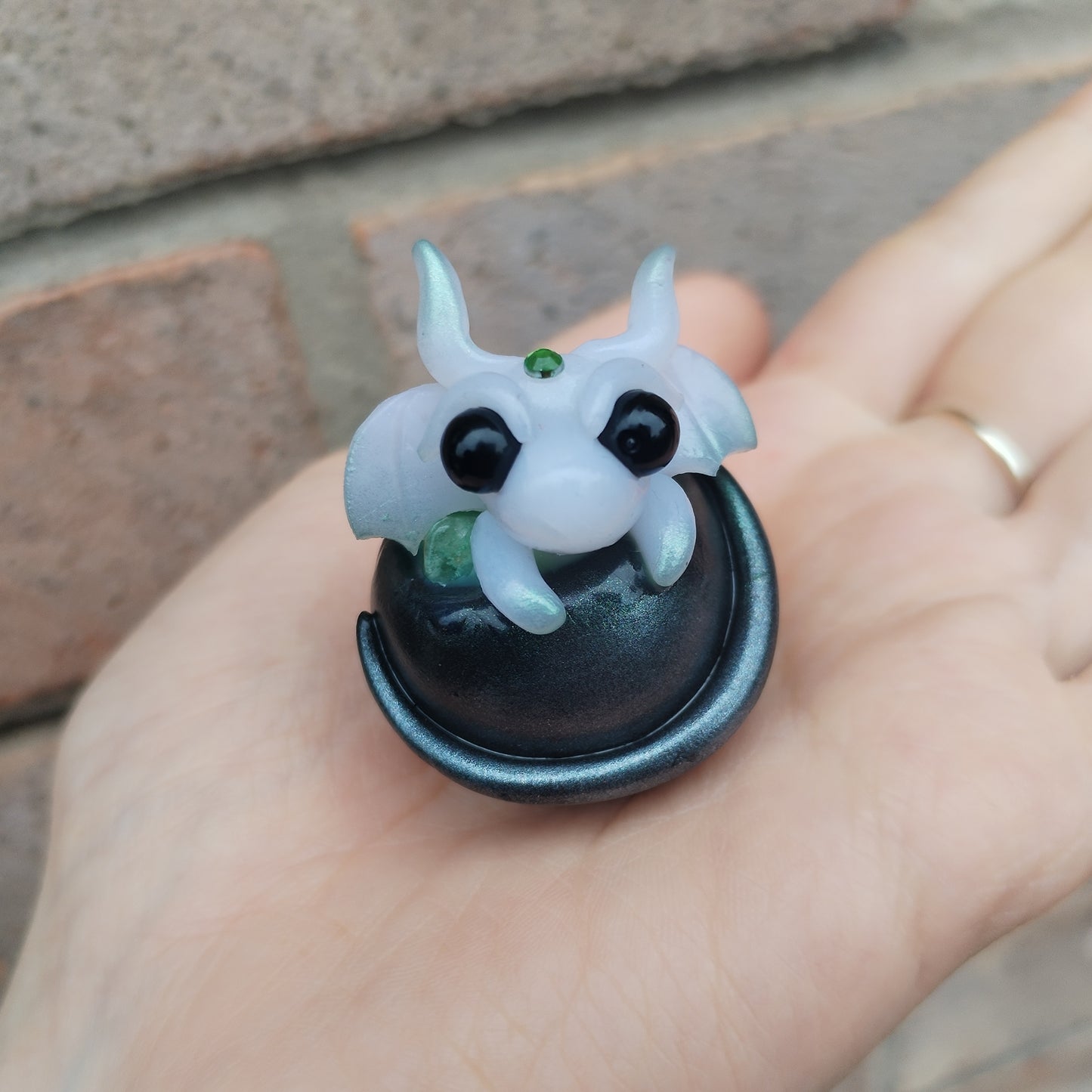 Green Flourite Cauldron Crystal Dragon