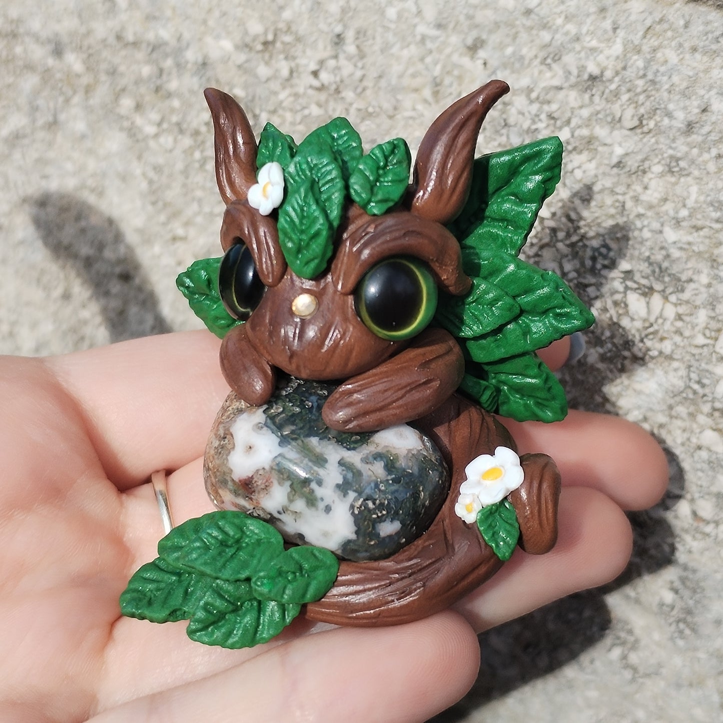 Moss Agate Crystal Dragon