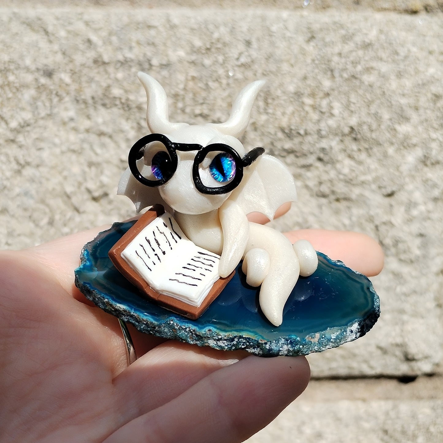 Blue Agate Crystal Dragon