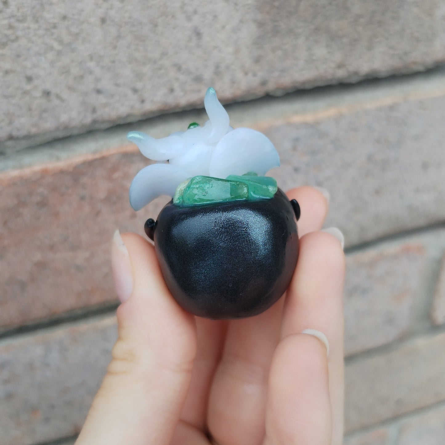 Green Flourite Cauldron Crystal Dragon