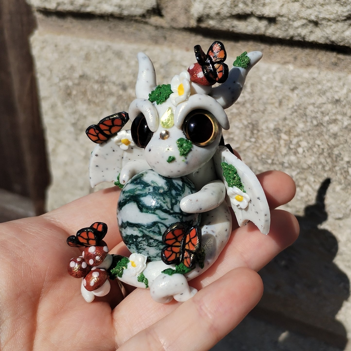 Moss Agate Crystal Dragon