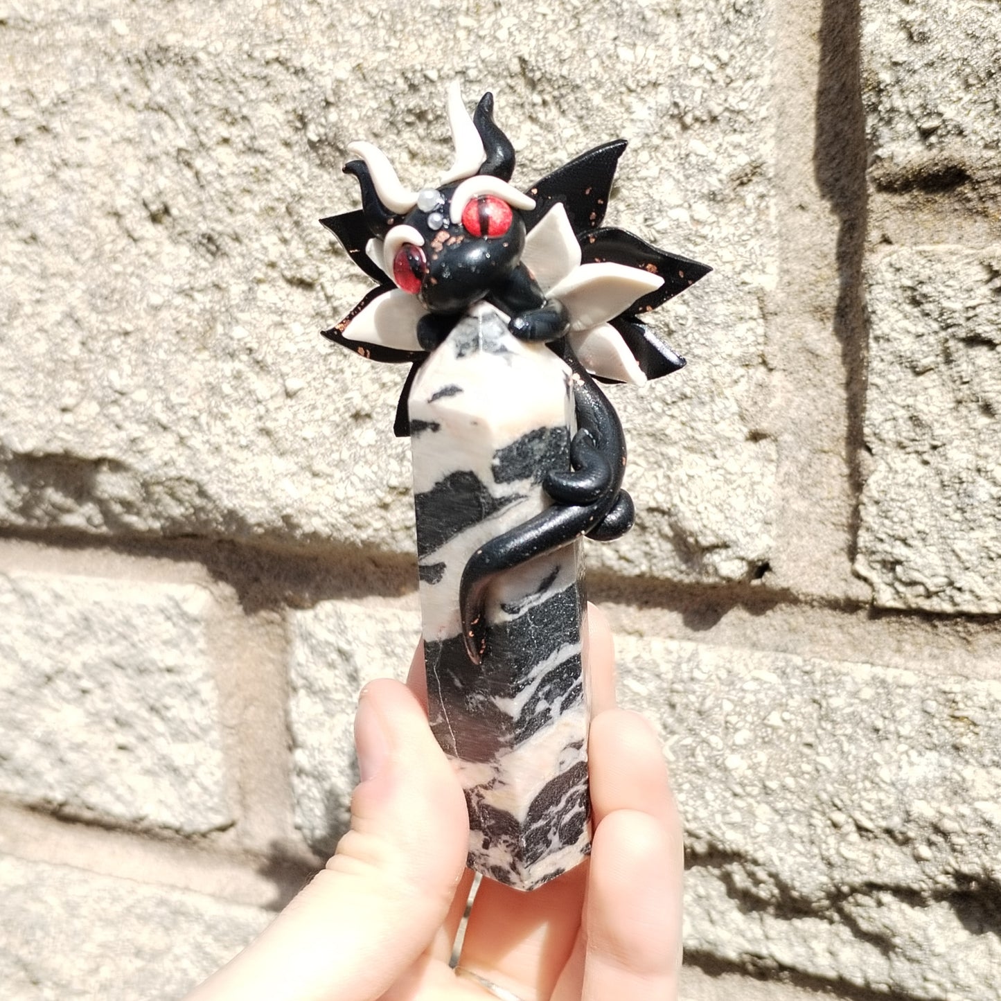 Pink Zebra Jasper Tower Fairy Crystal Dragon