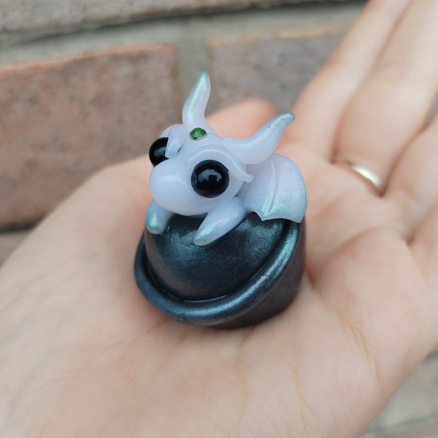 Green Flourite Cauldron Crystal Dragon