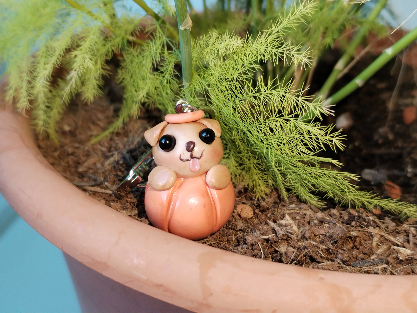 Pumpkin Bella and Star Keyrings/Bag Charms