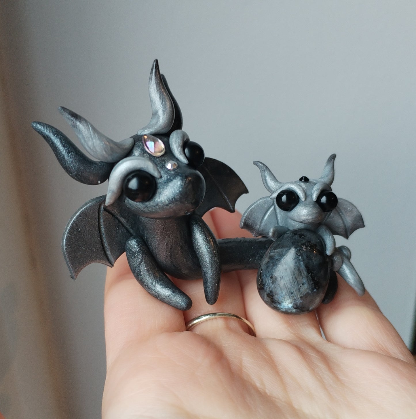 Larvakite Crystal Dragons