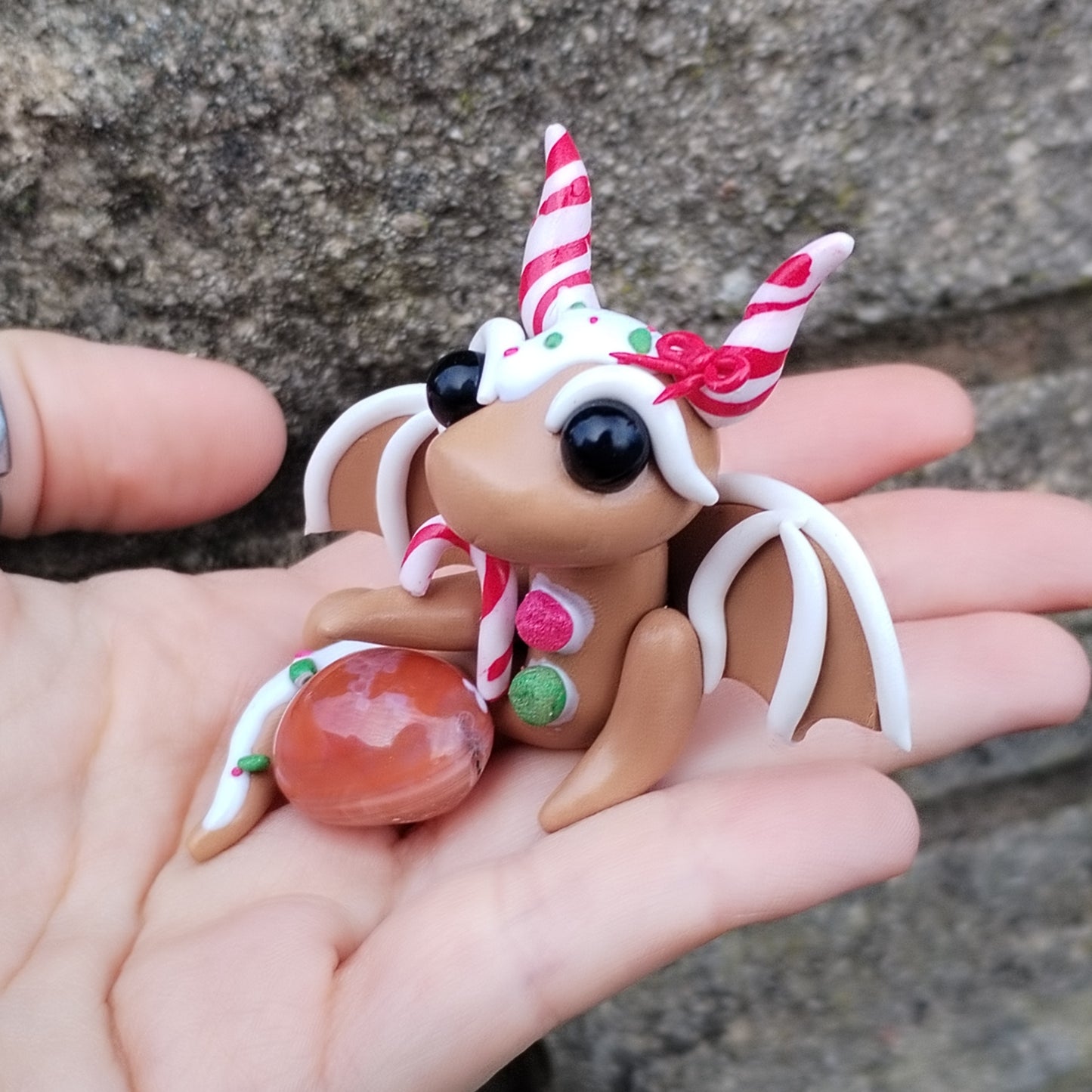 Carnelian Gingerbread Crystal Dragon