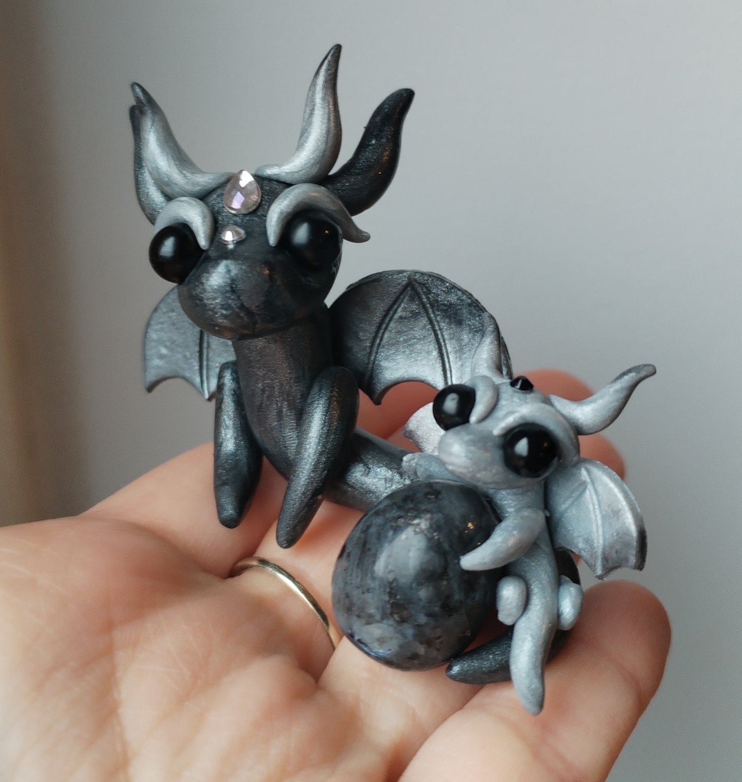Larvakite Crystal Dragons