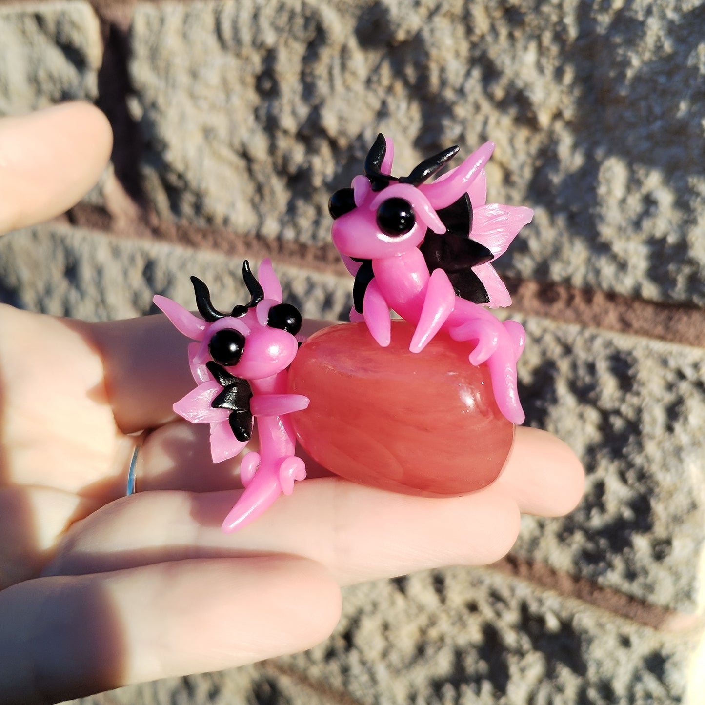 Cherry Quartz Crystal Dragons