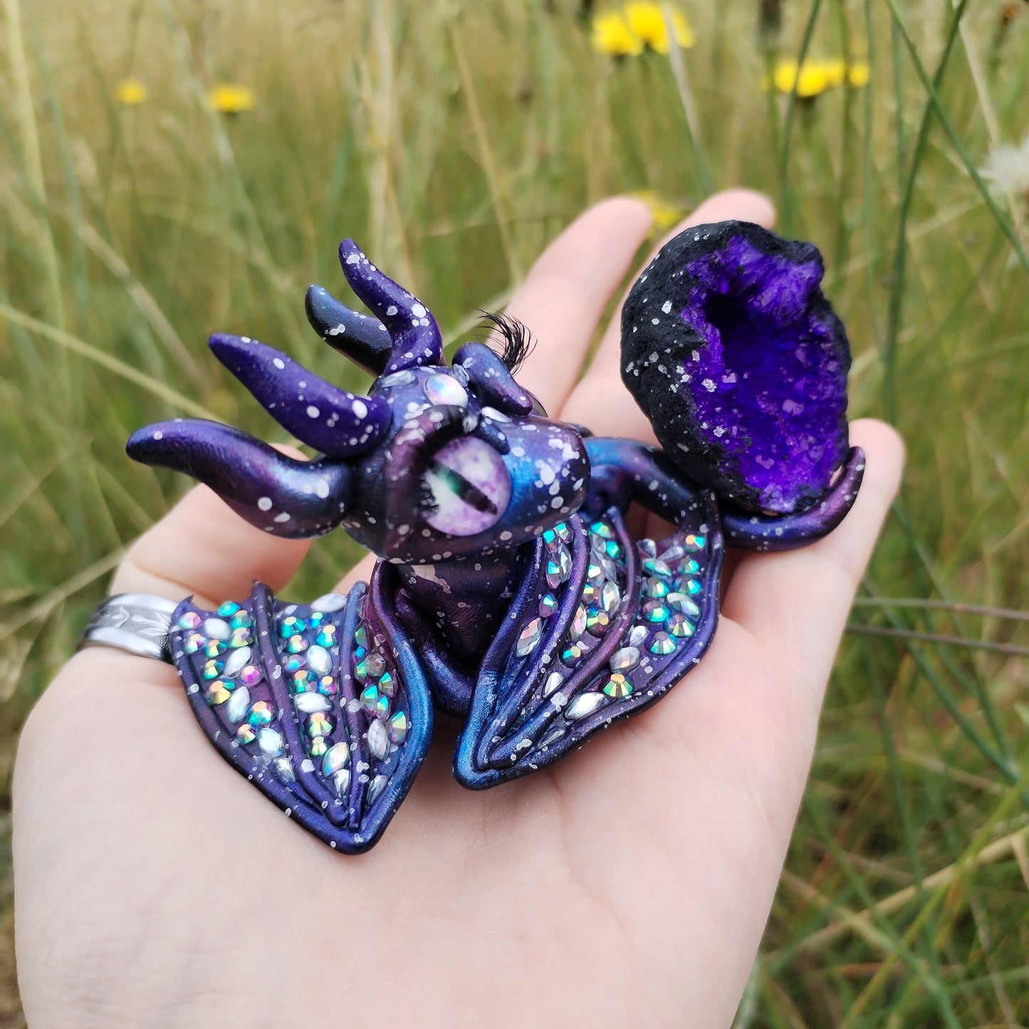 Purple Geode Crystal Dragon