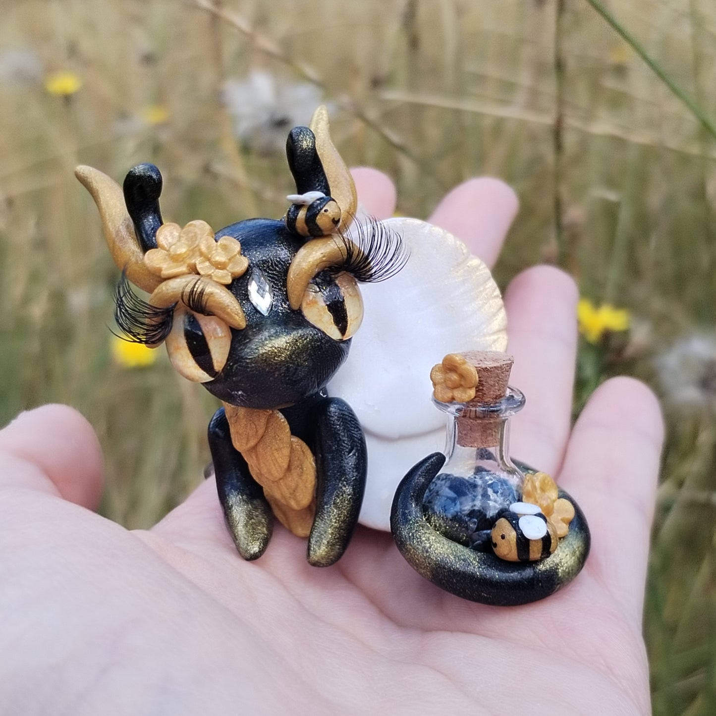 Bee Theme Tigers Eye Crystal Dragon