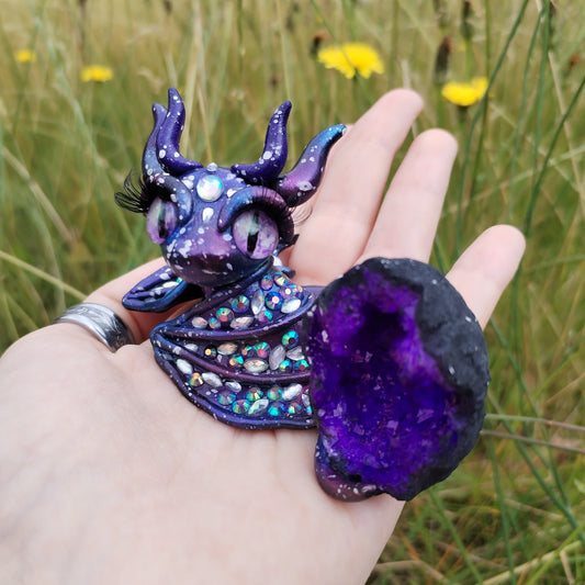 Purple Geode Crystal Dragon
