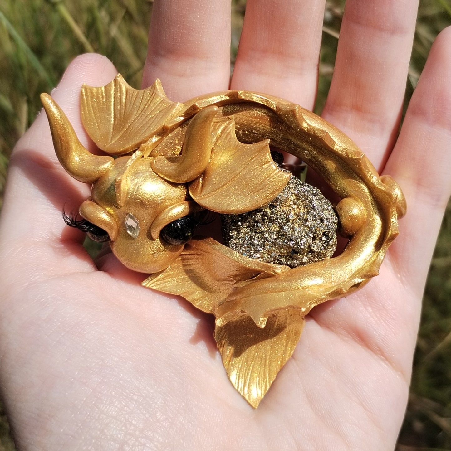 Pyrite Crystal Dragon