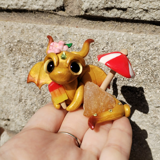 Summer Themed Citrine Crystal Dragon