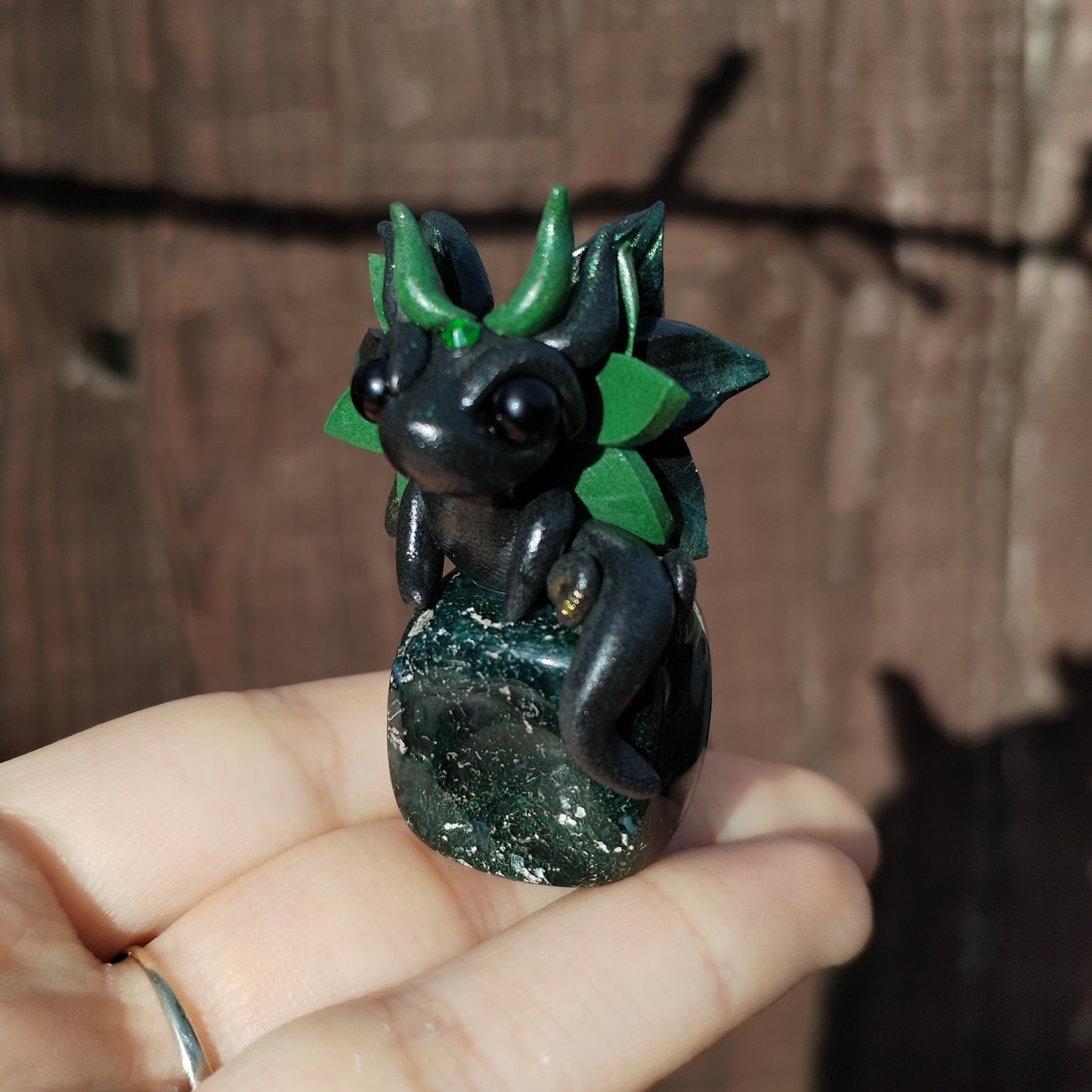 Moss Agate Crystal Dragon