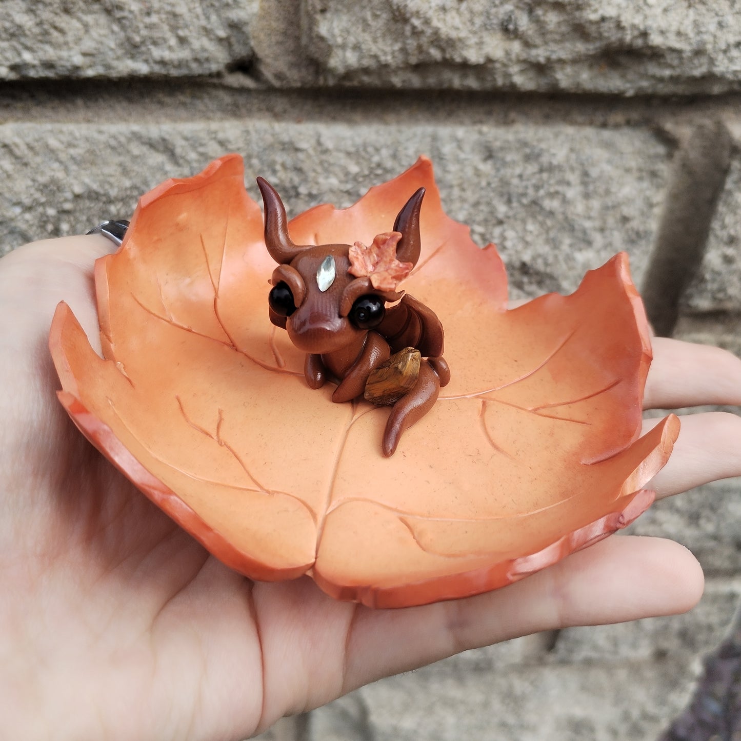 Autumn Trinket Dish Crystal Dragon