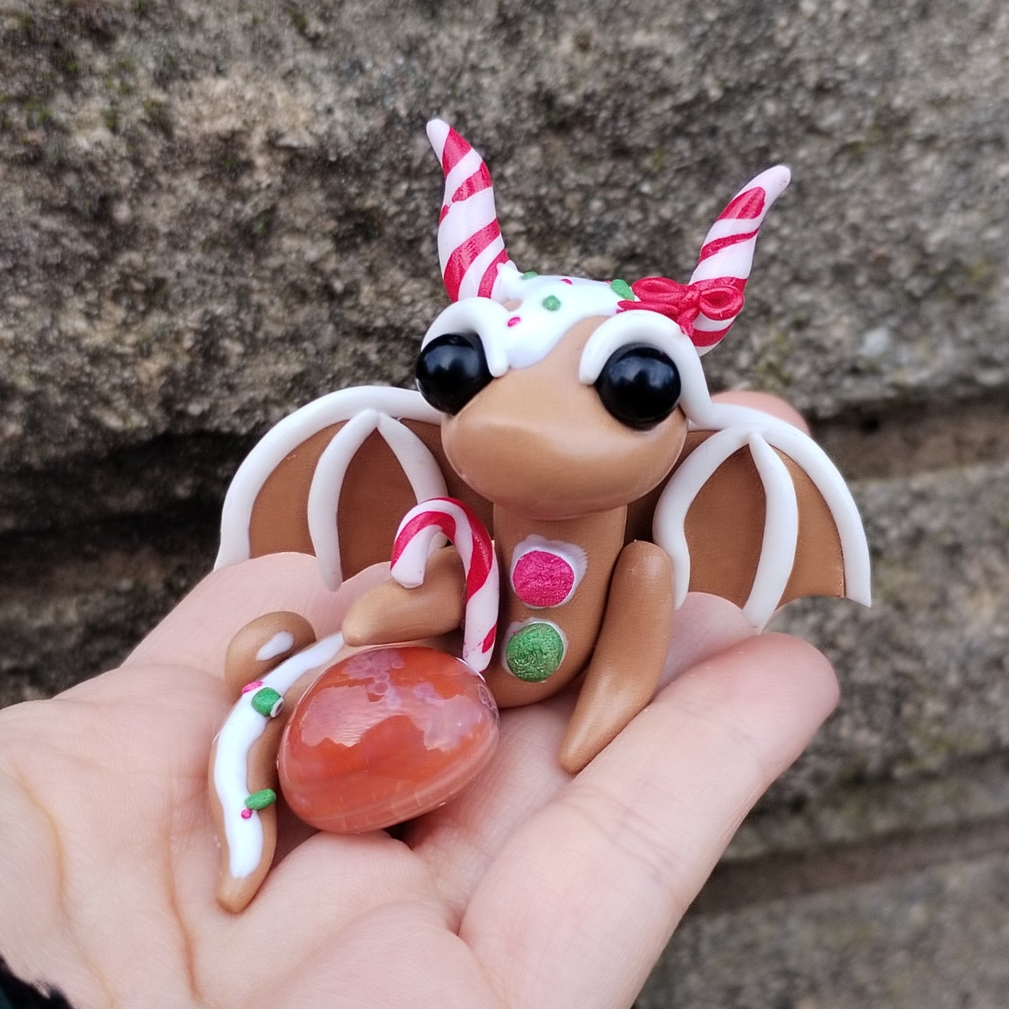 Carnelian Gingerbread Crystal Dragon