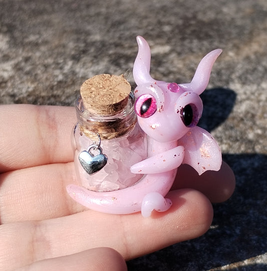 Rose Quartz Bottle Crystal Dragon