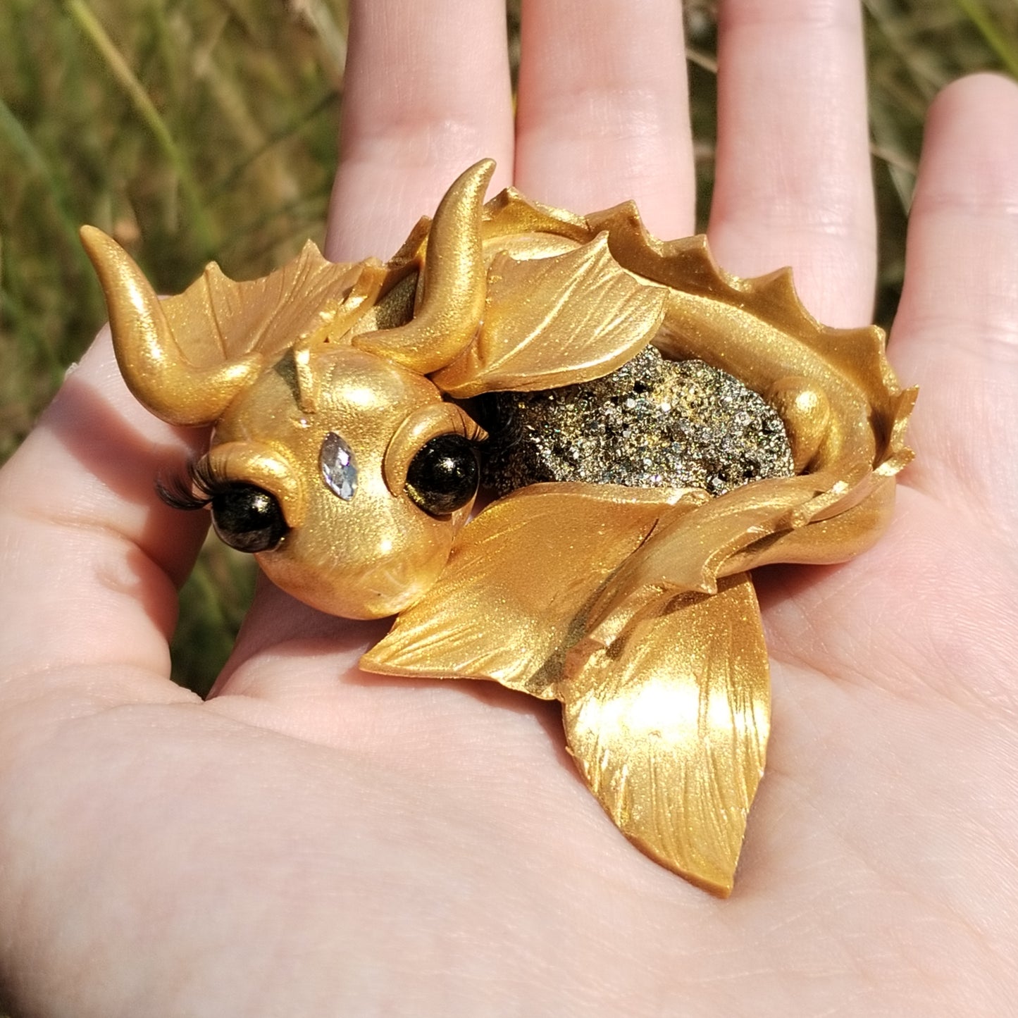 Pyrite Crystal Dragon