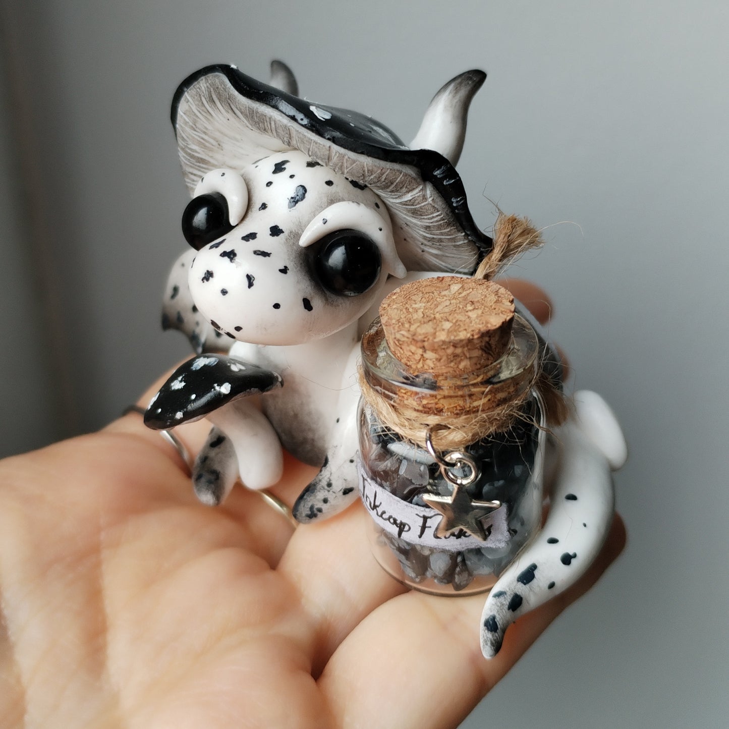 Snowflake Obsidian Mushroom Crystal Dragon