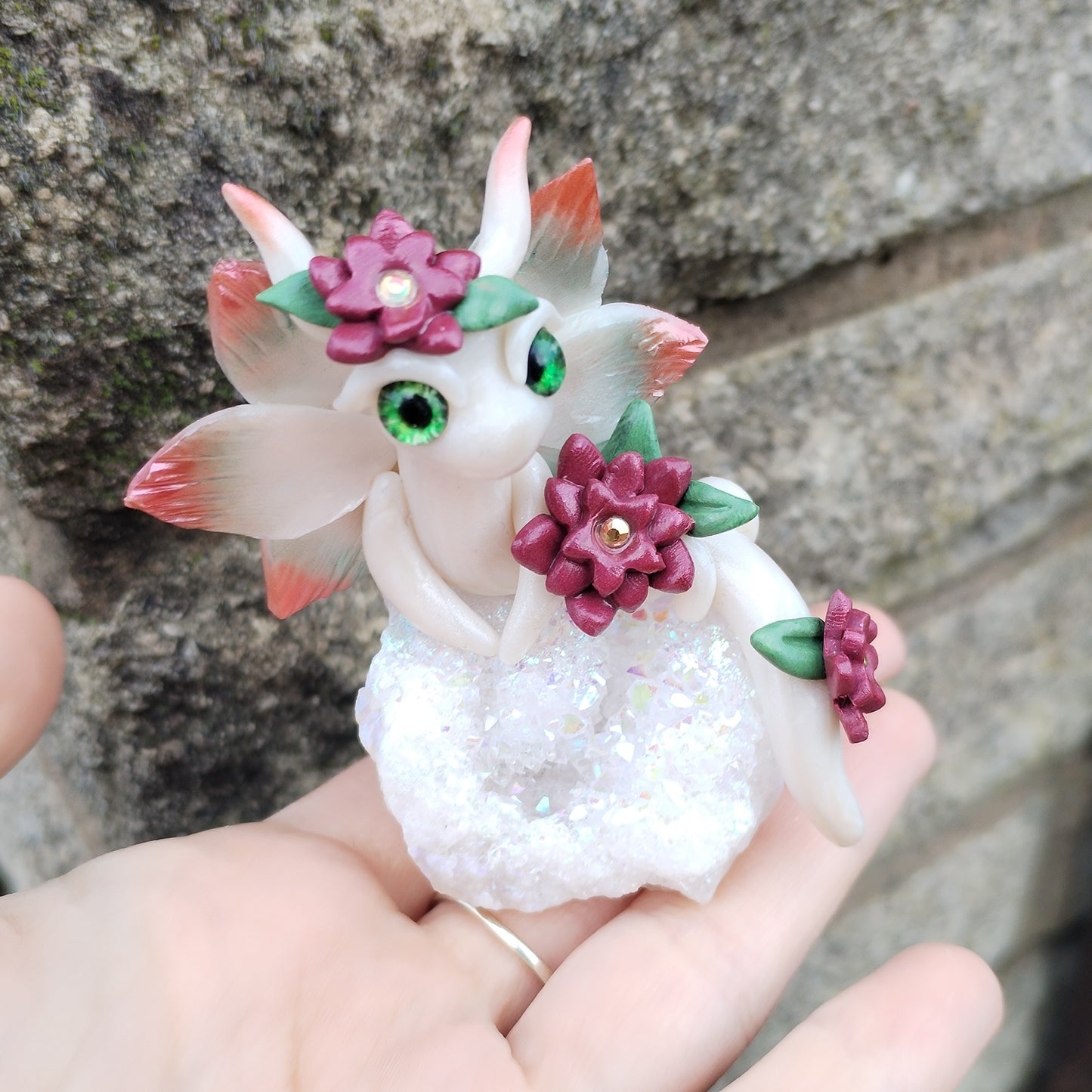 Angel Aura Quartz Geode Crystal Dragon