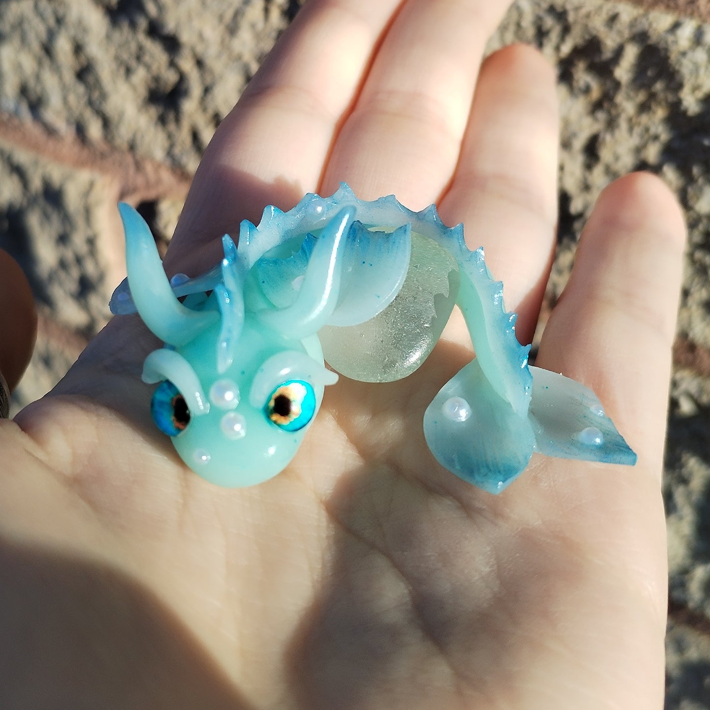 Sea Glass Baby Water Crystal Dragon