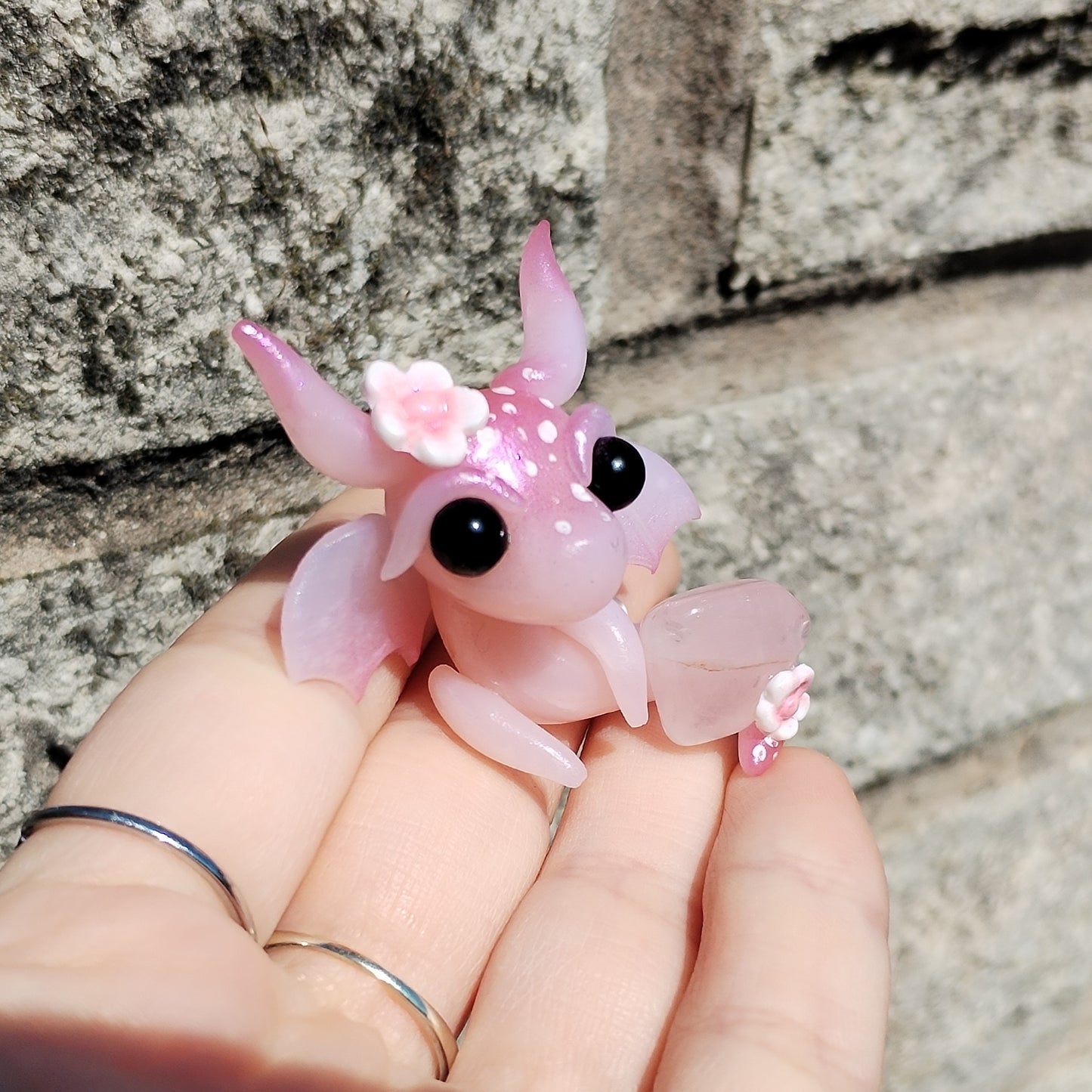 Rose Quartz Crystal Dragon
