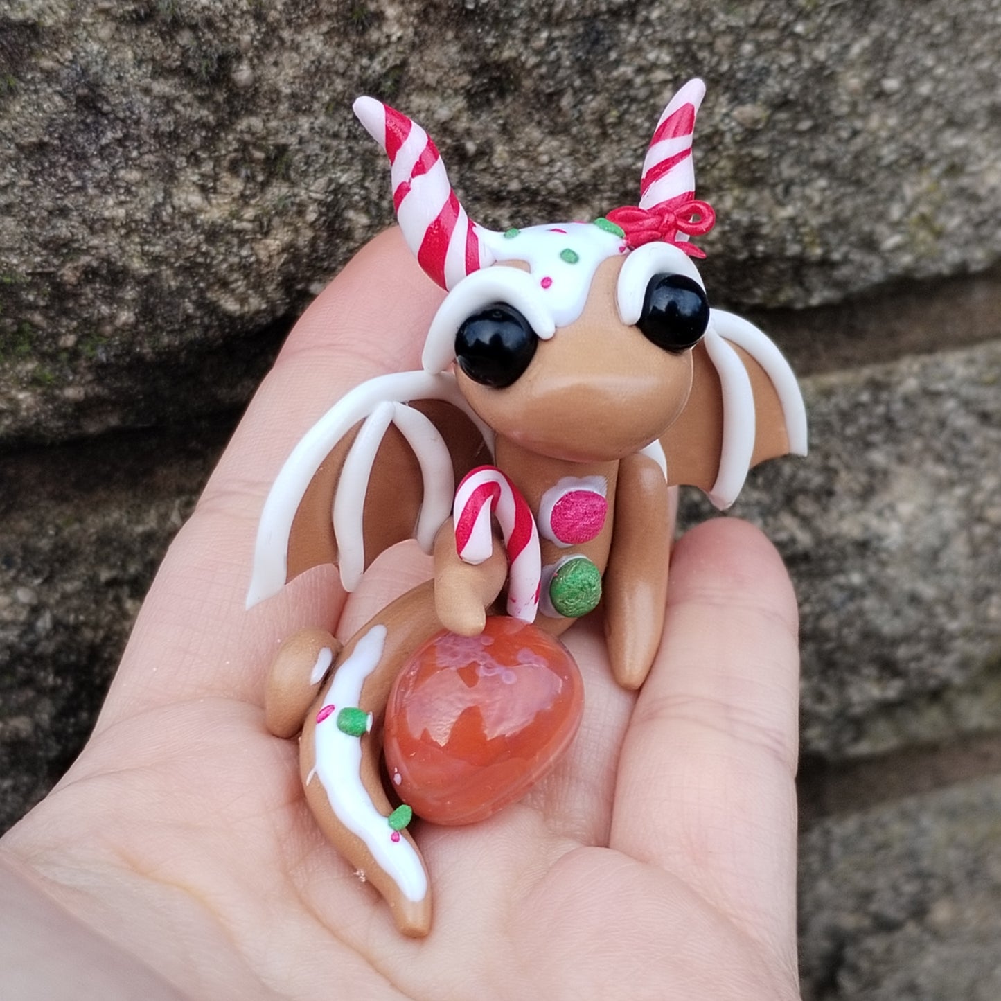 Carnelian Gingerbread Crystal Dragon