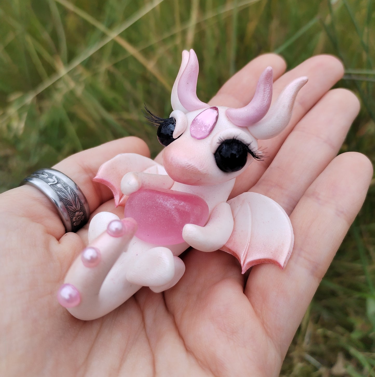 Pink Cat Eye Crystal Dragon