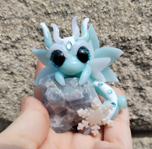 Blue Calicite Crystal Dragon