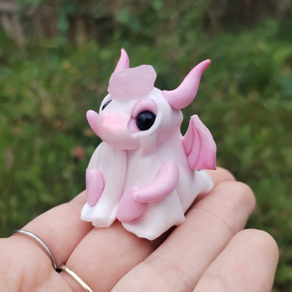 Rose Quartz Ghost Crystal Dragon