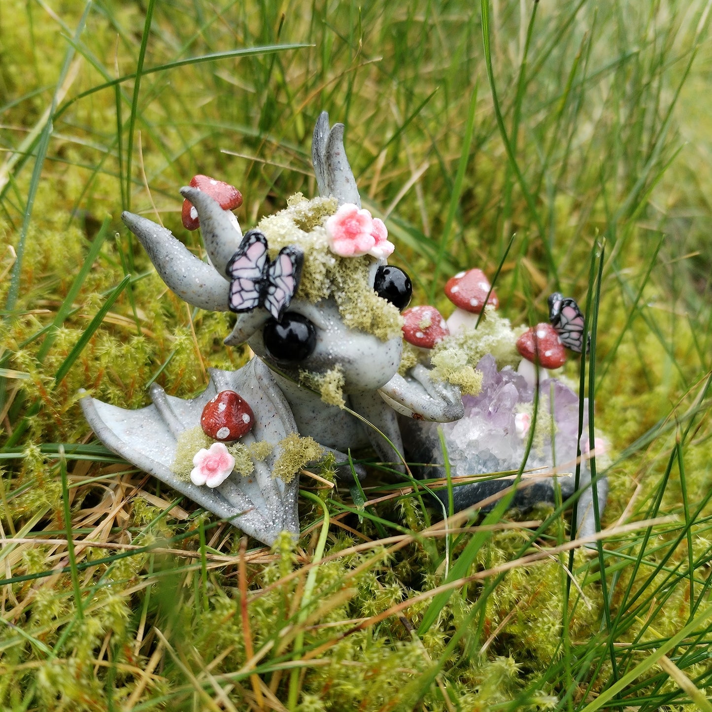 Amethyst Woodland Themed Crystal Dragon