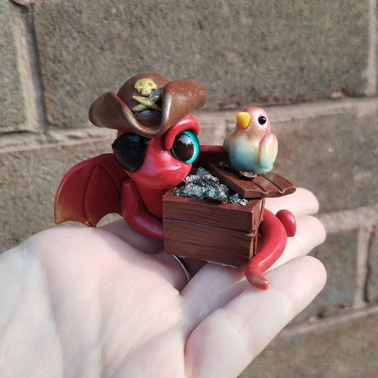 Pirate Themed Pyrite Crystal Dragon