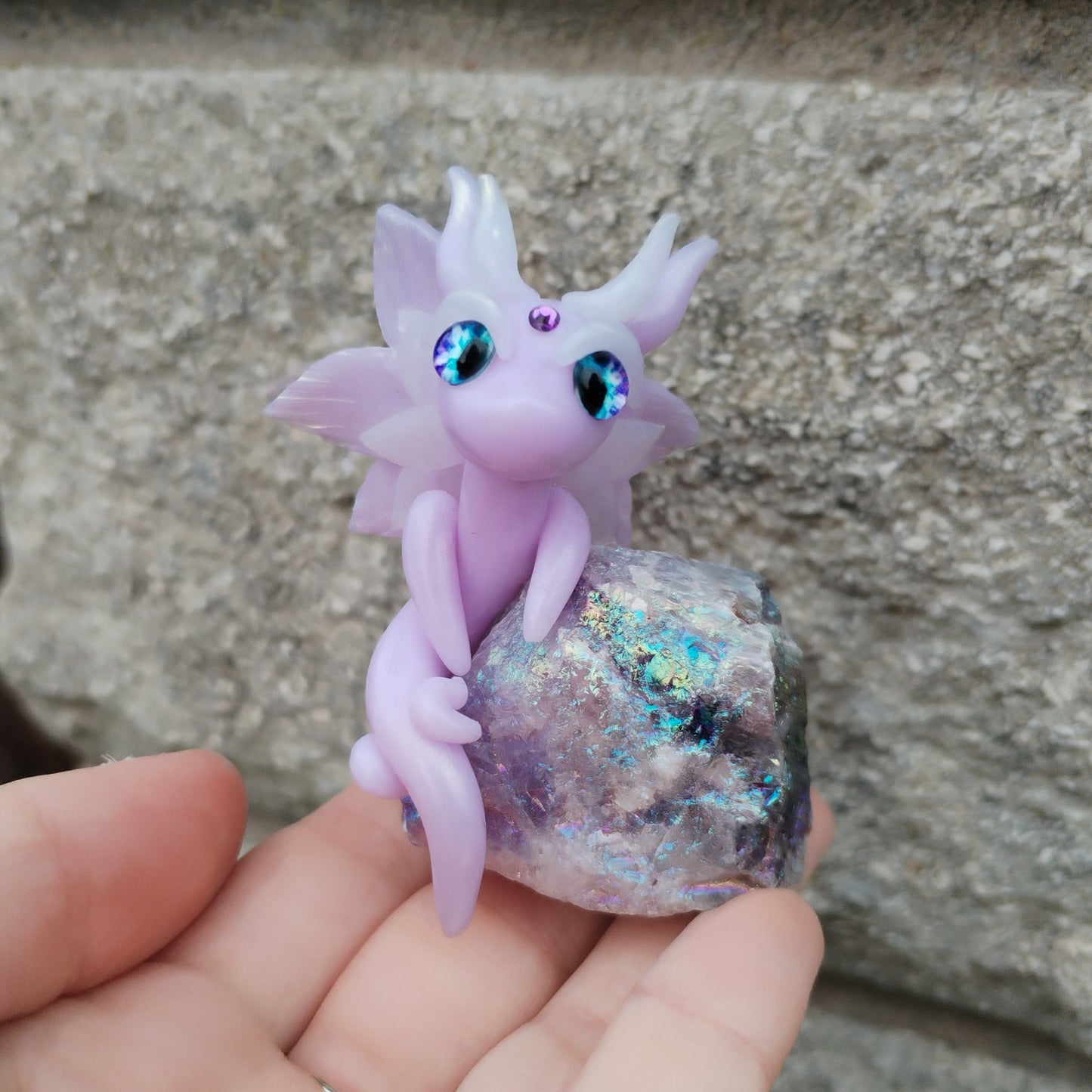 Amethyst Aura Crystal Dragon