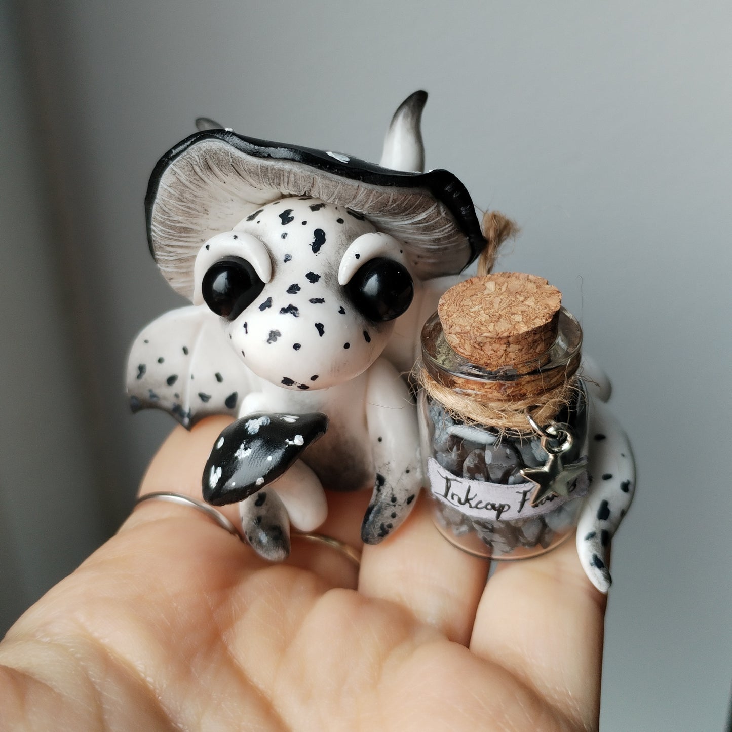 Snowflake Obsidian Mushroom Crystal Dragon