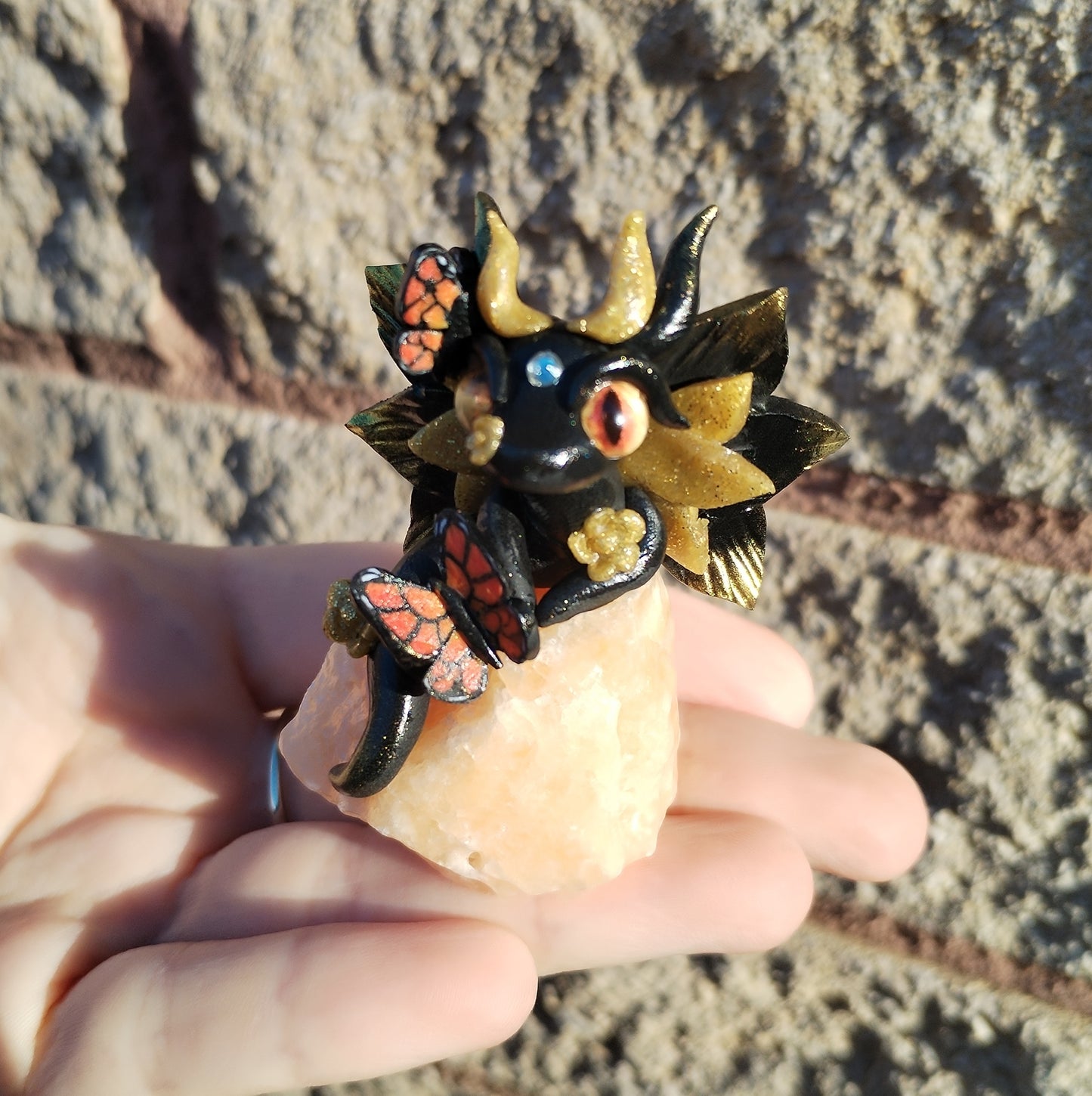 Orange Calicite Crystal Dragon
