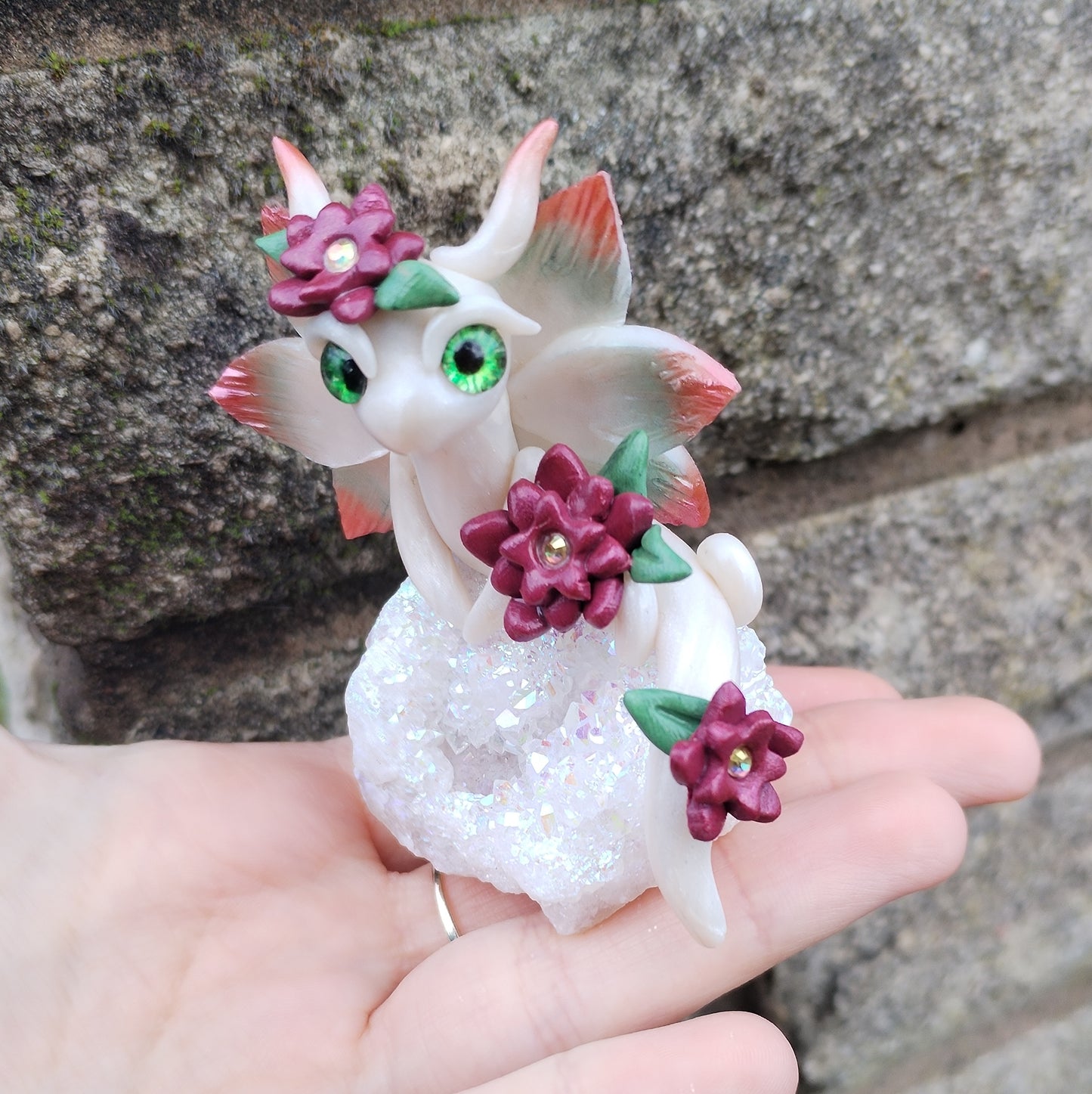 Angel Aura Quartz Geode Crystal Dragon