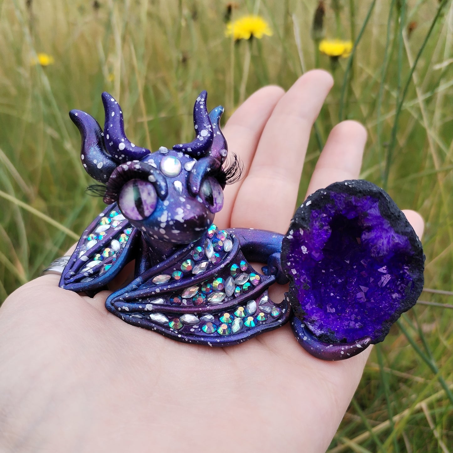 Purple Geode Crystal Dragon