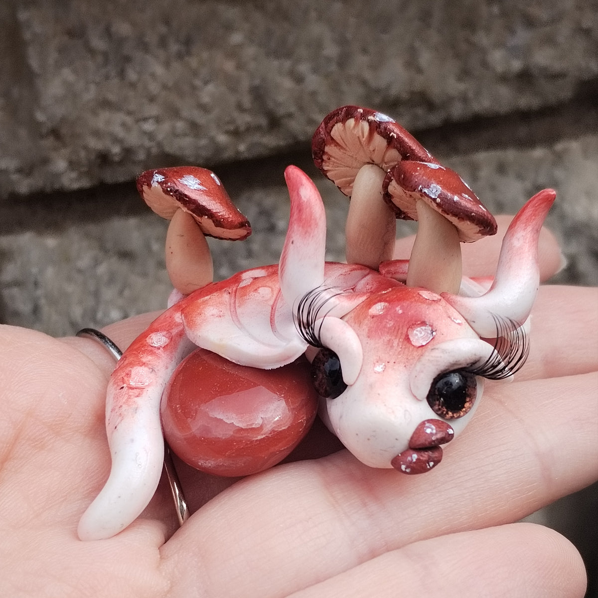 Carnelian Mushroom Crystal Dragon