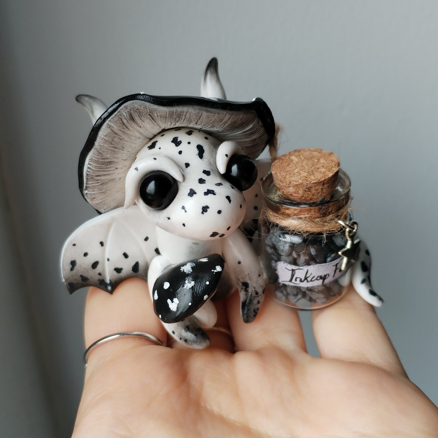 Snowflake Obsidian Mushroom Crystal Dragon