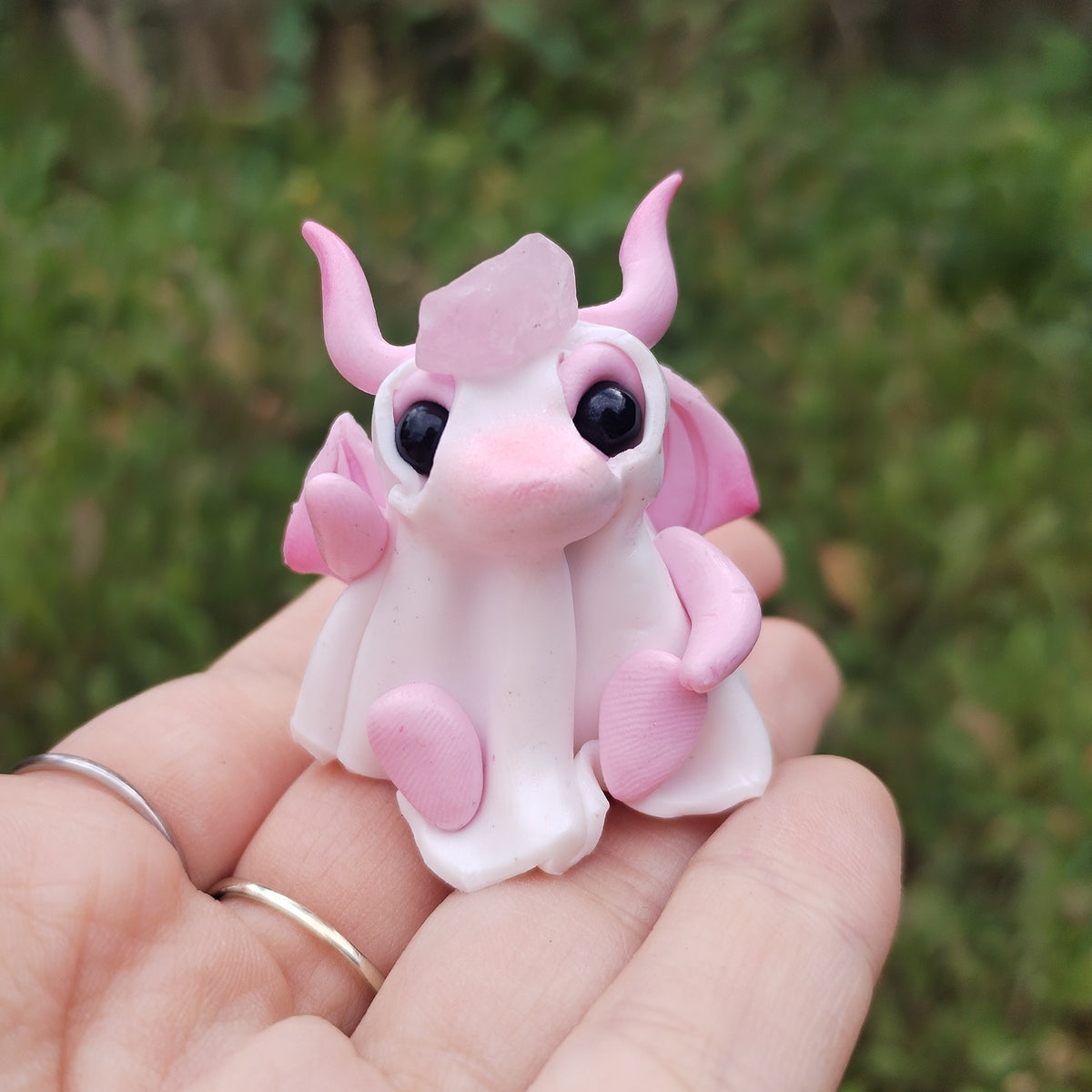 Rose Quartz Ghost Crystal Dragon