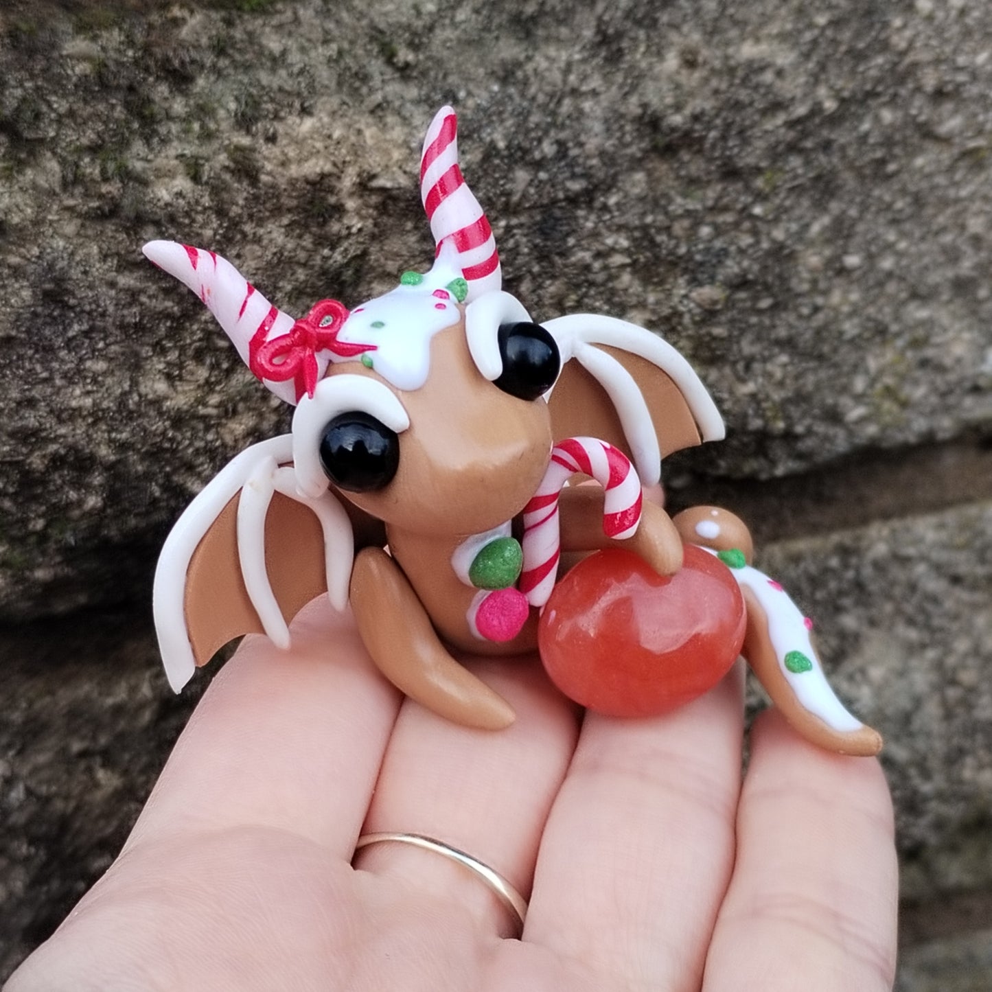 Carnelian Gingerbread Crystal Dragon