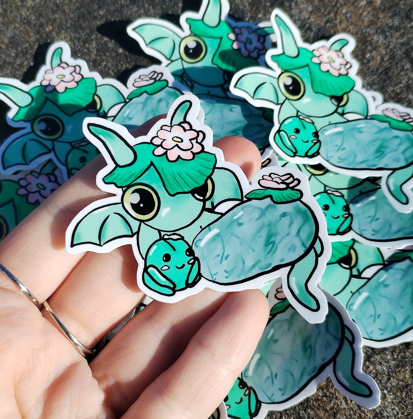 Lily Pad Crystal Dragon Sticker