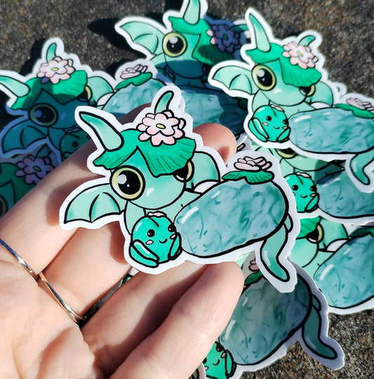 Lily Pad Crystal Dragon Sticker