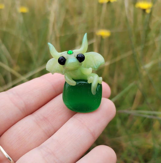 Green Cat Eye Crystal Dragon