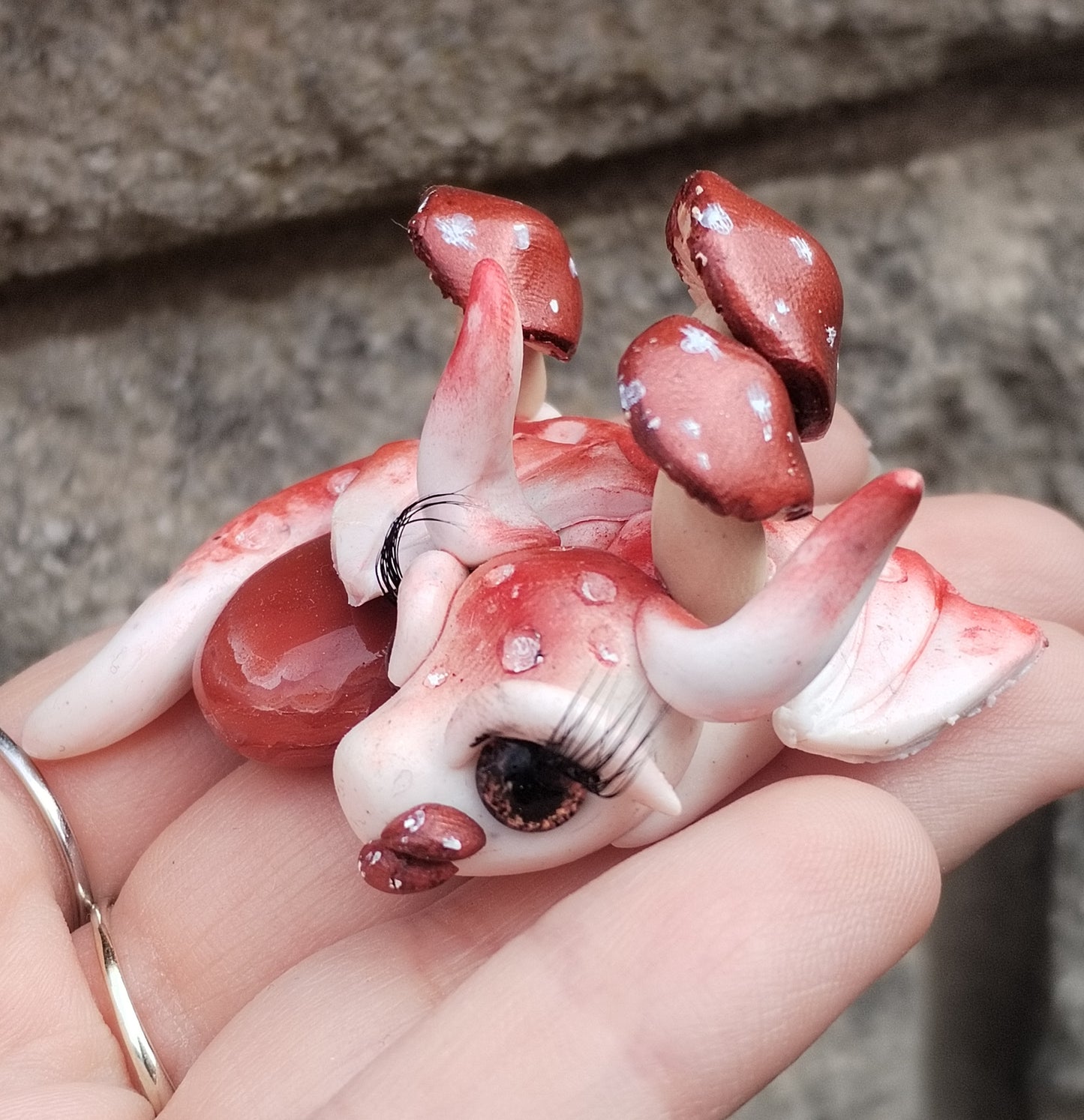 Carnelian Mushroom Crystal Dragon