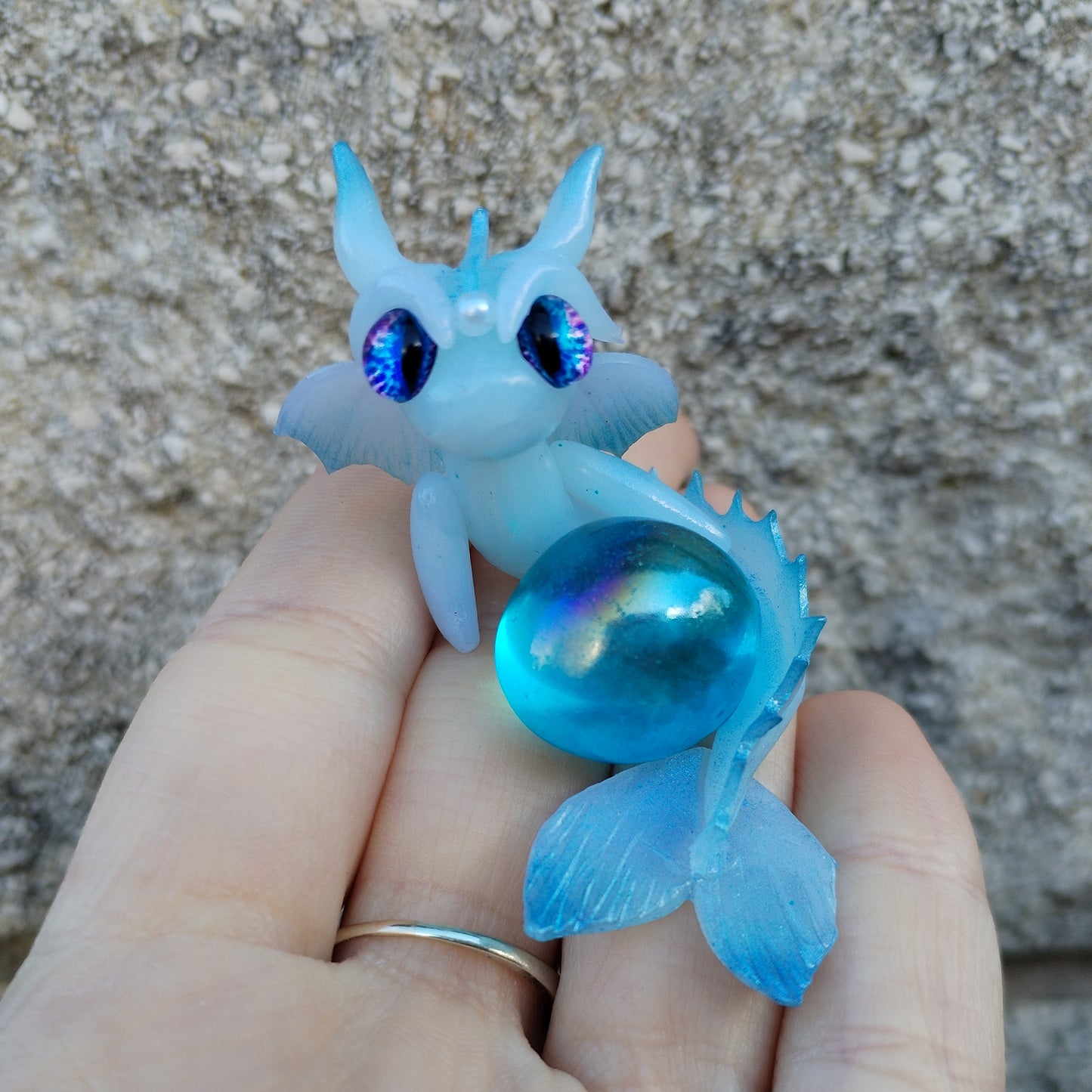 Blue Aura Quartz Baby Water Crystal Dragon
