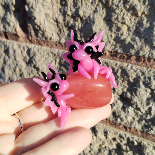 Cherry Quartz Crystal Dragons